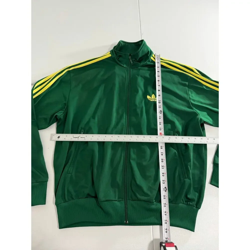 Adidas Originals Track Jacket Men's Size XL Green Yellow Trefoil Full Zip